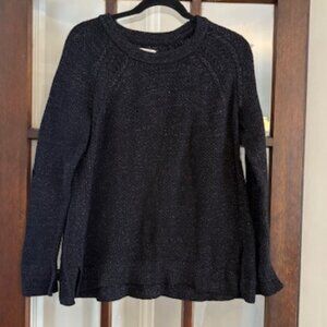 Loft Black Sweater with Silver Threads, Size Large